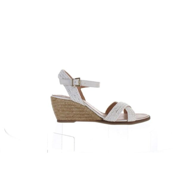 Eric Michael Very Shawna White Raffia Wedge Espadrille Sandals 41 10 - Picture 5 of 5